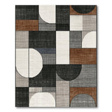 Modern Geometric Abstract Area Rug in Grey