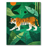 Prowling Tiger Emerald Jungle Area Rug