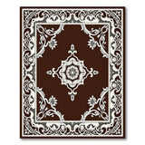 Ornate Brown Persian Medallion Area Rug