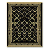 Black Gold Geometric Lattice Area Rug