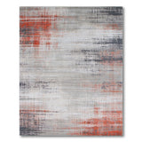 Grey Grey Red Distressed Abstract Area Rug