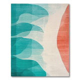 Teal Aqua Wave Abstract Area Rug
