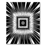 Black White Radiant Geometric Burst Rug
