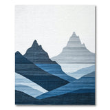 Blue and Teal Layered Blue Mountains Geometric Area Rug