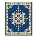 Blue and Teal Traditional Persian Navy Blue Ornate Persian Medallion Rug