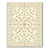 Beige and Neutral Ivory Traditional Persian Floral Medallion Rug