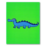 Cute Blue Crocodile Kids Area Rug