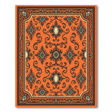 Vibrant Orange Persian Medallion Rug