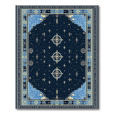Celestial Navy Blue Geometric Area Rug