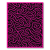 Bold Pink Wave Abstract Area Rug