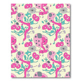 Playful Pink Fruit Ladybug Pattern Rug