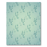 Teal Leaf Flower Line Art Area Rug