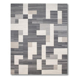 Grey Modern Grey Geometric Block Area Rug
