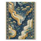 Starry Waterfall Mountains Persian Rug
