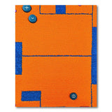 Bold Orange Blue Geometric Shag Area Rug