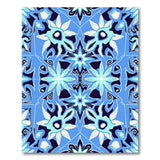 Blue Teal Geometric Starflower Area Rug