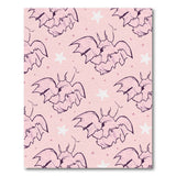 Whimsical Pink Bats and Stars Area Rug