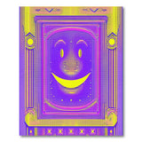 Vibrant Purple Smiley Face Cartoon Rug
