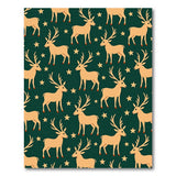 Festive Reindeer Stars Green Area Rug