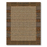 Tan Woven Area Rug with Leopard Tribal Borders