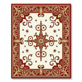 Red Ornate Red Gold Persian Medallion Rug