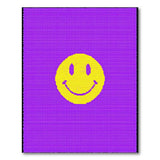 Purple Pixelated Smiley Face Area Rug