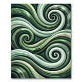 Green Swirling Green Waves Abstract Area Rug