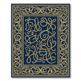 Navy Gold Ornate Traditional Persian Rug