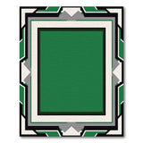 Emerald Green Geometric Frame Area Rug