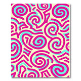 Swirling Pink Teal Abstract Area Rug