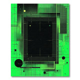 Vibrant Green Matrix Geometric Area Rug
