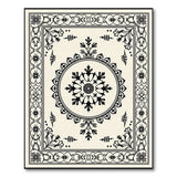 Ornate Beige Mandala Border Area Rug