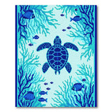 Mosaic Sea Turtle Coral Reef Area Rug