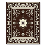 Brown and Tan Ornate Brown Floral Medallion Area Rug