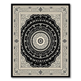 Black Mandala Traditional Persian Area Rug