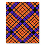 Vibrant Orange Purple Plaid Geometric Area Rug