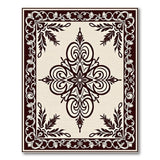Beige and Neutral Ornate Cream Medallion Persian Area Rug