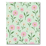 Mint Green Pink Daisy Floral Area Rug