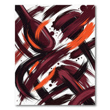 Maroon Orange Brush Stroke Abstract Area Rug