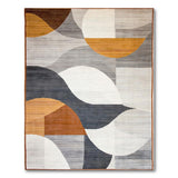 Abstract Geometric Brown Tan Area Rug