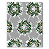 Green Gold Fern Snowflake Area Rug