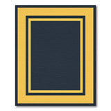 Gold Framed Navy Geometric Area Rug