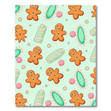 Whimsical Gingerbread Men Candy Cane Kids Rug