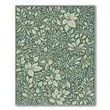 Sage Green Leaf Vine Floral Area Rug