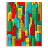 Vibrant Multi-Color City Skyline Rug