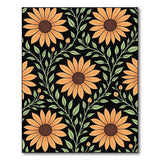 Orange Sunflower Vine Area Rug