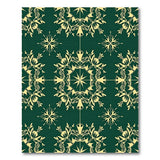 Emerald Green Gold Ornate Floral Area Rug