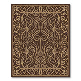 Ornate Gold Vine Floral Area Rug