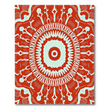 Red Teal Mandala Area Rug