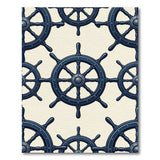 Nautical Ship Wheel Repeating Pattern Rug